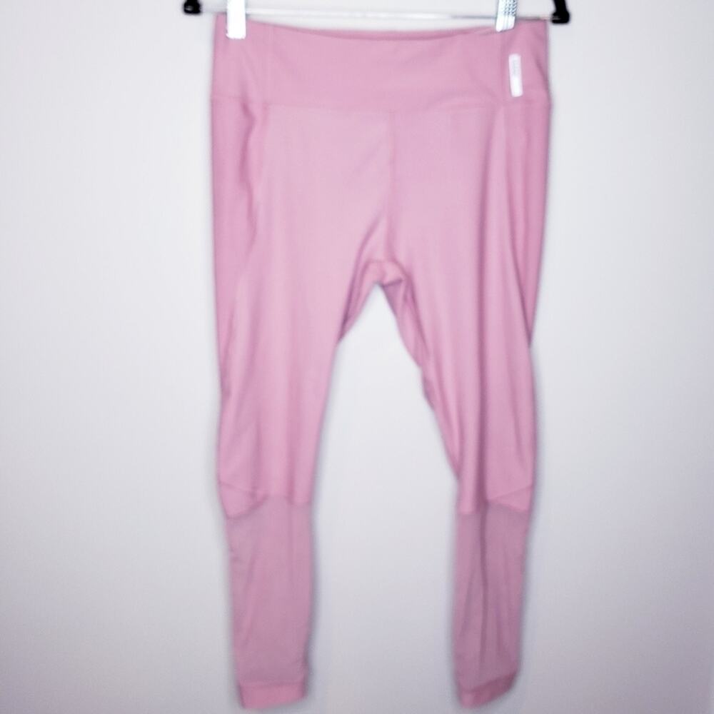 RBX Pink Athletic Workout Leggings with Mesh Panels Size Large